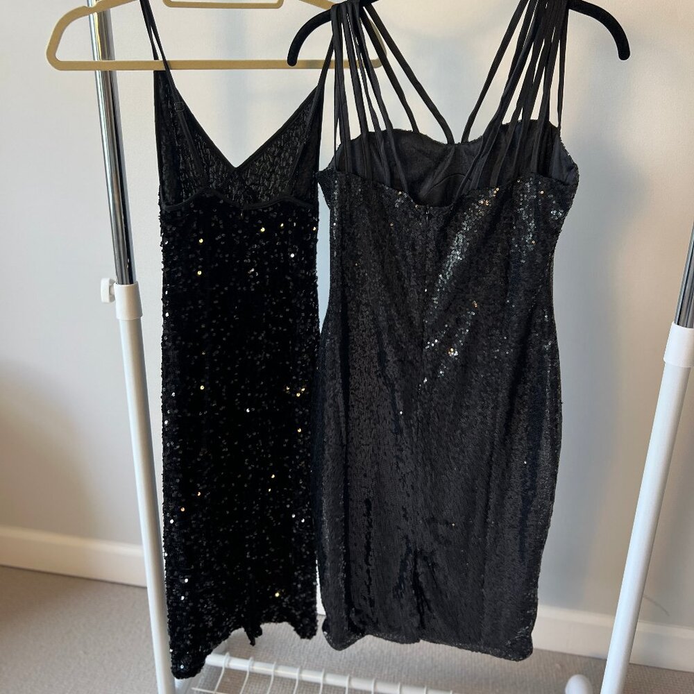 Pair of Black sequenced dresses never before worn—In Excellencet condition